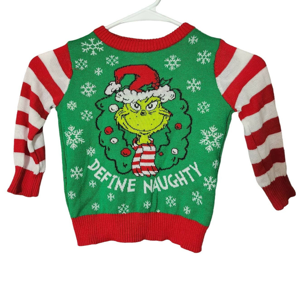THE GRINCH CHRISTMAS PULLOVER SWEATER NAUGHTY INFANT18 M